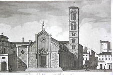 Usado, Gravure italienne ancienne.  XVIIIe.  Le Duomo de Prato en Toscane. comprar usado  Enviando para Brazil