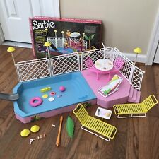 Vintage BARBIE TROPICAL POOL & PATIO SET Playset Mattel 1986 INCOMPLETE Orig Box for sale  Shipping to South Africa