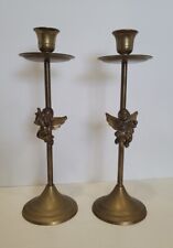 Conjunto de 2 castiçais vintage de bronze Querubim Angels Face 10" Índia, usado comprar usado  Enviando para Brazil
