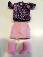 Blusa psicodélica Barbie e saia cor rosa deserto e botas clone vintage. BOM! comprar usado  Enviando para Brazil