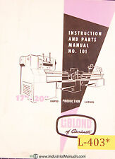 Leblond 17” – 20”, Lathe Instructions and Parts Manual 1957, used for sale  Shipping to Canada