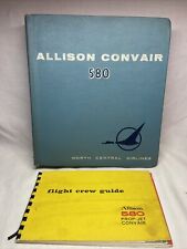 2- 1966 North Central Airlines Pilots Handbook GM Allison Convair 580 Crew Guide for sale  Shipping to South Africa