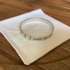 Used, James Avery Sterling Silver I Can Do All Things In Him Bangle Bracelet for sale  Kemah