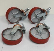 4 Pack 8" Caster Wheels with Brake Heavy Duty 1200-4800LB Scaffolding Wheels Set for sale  Shipping to South Africa