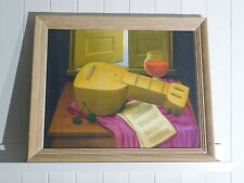 Used, Fernando Botero Textured Canvas Print, Framed, Still Life with Mandolin 1998 Art for sale  Canada
