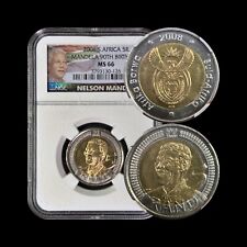SOUTH AFRICA. 2008, 5 Rand - NGC MS66 - Nelson Mandela 90th Birthday, used for sale  Shipping to South Africa