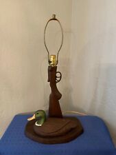 Vintage Handmade Ceramic "Duck Hunter" Lamp with Duck and Gun Stock Trinket Dish for sale  Springfield