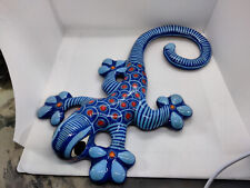 Lizard Gecko Iguana Wall Decor Large Blue  10" - Mexican Talavera Style Handmade, used for sale  Shipping to South Africa