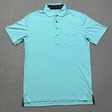 Camisa Greyson para hombre azul mediano liso polo golf rendimiento Pima algodón elástico segunda mano  Embacar hacia Argentina