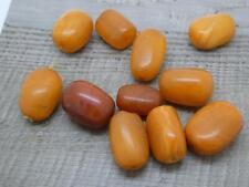 52g Heavy Natural Antique Baltic Amber Barrel Beads For Necklace Butterscotch, used for sale  Shipping to South Africa