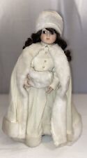 Boneca de porcelana vintage branca falsa pele de raposa casaco de inverno menina russa boneca colecionadora, usado comprar usado  Enviando para Brazil