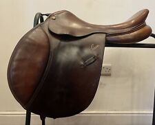 17 1/2” Pessoa Paris Brown Quality Leather Close Contact Jump Saddle, used for sale  Shipping to South Africa