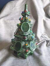 Vintage RARE Light Up Ceramic Christmas Tree Atlantic Mold Photo holder base  for sale  Willow Spring