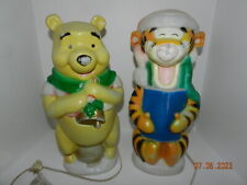 2 Disney Santas Best 18" Blow Molds Tigger Caroling 17" Winnie the Pooh WORKING  for sale  Shipping to Canada