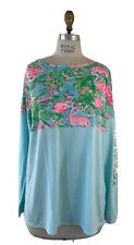 Lilly Pulitzer Finn Top Long Sleeve Cotton Blend Multi Floridita Sz M for sale  Shipping to South Africa