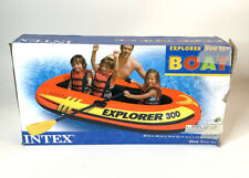 Used, Intex Explorer 300 Compact Inflatable Fishing 3 Person Raft Boat w/ Pump & Oars for sale  Shipping to South Africa