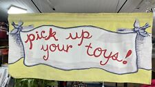 Banner infantil raro Pottery Barn "pegue seus brinquedos" 56x25, usado comprar usado  Enviando para Brazil