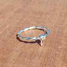 Anel de arame farpado de prata esterlina 925, anel feito à mão, anel feminino de prata comprar usado  Enviando para Brazil