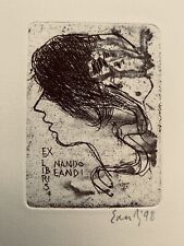 Fernando Eandi , ex libris - graphic - etching 1998, signed for sale  Shipping to South Africa