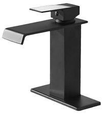 Matte Black Waterfall Bathroom Basin Sink Faucet Single Handle W/Pop up Drain for sale  Shipping to South Africa