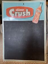 Letrero de tablero de menú de metal Orange Crush Soda Pop original antiguo de colección 27X19 Stout segunda mano  Embacar hacia Argentina