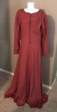 Authentic SCA Handmade Lined Bodice Red Linen Medieval Kirtle Dress Size M, used for sale  Shipping to South Africa