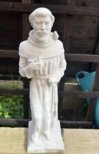 Friar St Francis Statue Faux Marble / Plaster Religious for sale  Shipping to South Africa