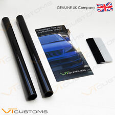 2 Lot 30 x 75cm Medium Smoke Black Tint Film Headlight Tail light Car + SQUEEGEE for sale  BRISTOL