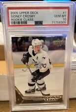PSA  10 Gem Mint SIDNEY CROSBY 2005/06 Upper Deck ROOKIE CLASS ROOKIE CARD!, used for sale  Shipping to South Africa