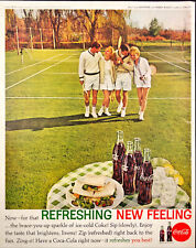 Usado, 1962 Coca-Cola anúncio impresso 2 casais em mesa de quadra de tênis sanduíches e Coca-Cola comprar usado  Enviando para Brazil