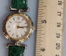 Reloj Cuarzo Vintage Fossil Fecha CM-5402 Correa Cuero Facetado Cristal Nuevo Batt segunda mano  Embacar hacia Argentina