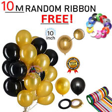 Black & Gold Pack of 20-100pcs 10" Birthday Age Latex Balloons Party Decorations for sale  Shipping to South Africa