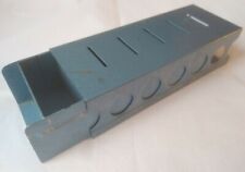 Vintage Blue Metal Coin Box, Five Slot Thrift Money Bank / Cash Box / Piggy Bank for sale  Shipping to South Africa