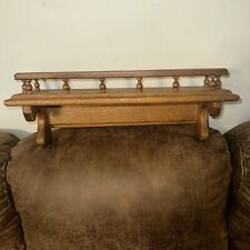 Vintage Solid Oak Wood Wall Shelf with Spindle Rail 18.5"L X 5.5”D X 7”H, used for sale  Shipping to South Africa