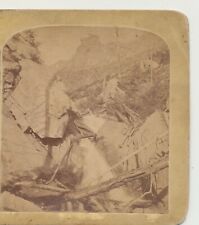 Crystal Falls Bear Canon US Signal Trail Pikes Peak Gurnsey CO Stereoview c1875 for sale  Shipping to Canada