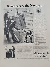 1942 Mimeograph Duplicator Fortune WW2 Print Ad Q1 U.S. NAVY Freight Ship Sailor for sale  Shipping to South Africa