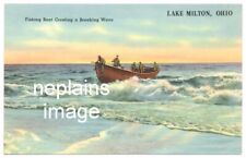 Usado, Lake Milton Ohio - Barco de pesca e onda quebrando - década de 1940 comprar usado  Enviando para Brazil