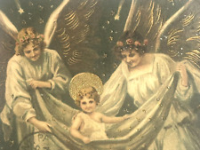 Cartão postal de Natal anjos trazem Jesus cobertor céu noturno estrelas UDB c1903 comprar usado  Enviando para Brazil