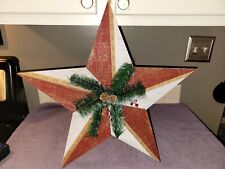 Pantalla decorativa de puerta multicolor estrella de vacaciones de Navidad de madera segunda mano  Embacar hacia Mexico