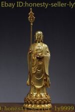 9 "Tibet bronze Gilt Jizo Ksitigarbha bodhisattva Hades Líder buddha estátua comprar usado  Enviando para Brazil