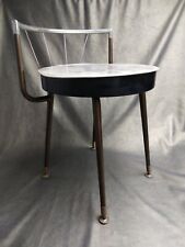 Vintage Mid Century Atomic Dansette Metal Floral Boudoir Vanity Chair Hollywood, used for sale  Shipping to South Africa
