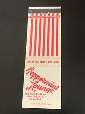 Used, Vintage New York Matchbook “Peppermint Lounge” New York City • Front Strike for sale  Shipping to South Africa