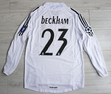 Camiseta deportiva retro Beckham #23 de la Liga de Campeones del Real Madrid 2005/06 manga larga talla L segunda mano  Embacar hacia Mexico