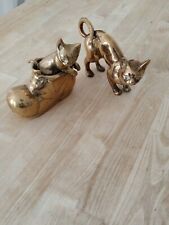 Pair brass cat for sale  TADLEY