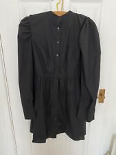 V By Very Cotton Poplin puff long sleeve Shirt Dress Black Size 14 high neck till salu  Toimitus osoitteeseen Sweden