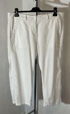 Marks And Spencer Size 14 Trousers Capri White 57% Linen Summer Holiday 536 for sale  Shipping to South Africa