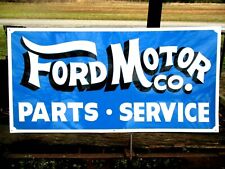 Hand Painted Antique Vintage Old FORD MOTOR Car Truck Auto Parts Service Sign bl for sale  Shipping to Canada