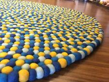 Tapete de área de bola de feltro Pom cores amarelas mistas tapete de lã pura  comprar usado  Enviando para Brazil