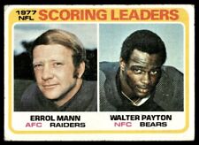 1978 Topps Football Card Errol Mann/Walter Payton Scoring Leaders #334 VG-EX for sale  Shipping to South Africa