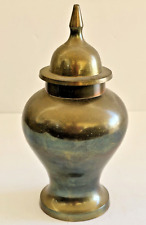 Vaso de urna vintage de latão maciço clássico frasco de gengibre com tampa 8,5" lotes de pátina comprar usado  Enviando para Brazil